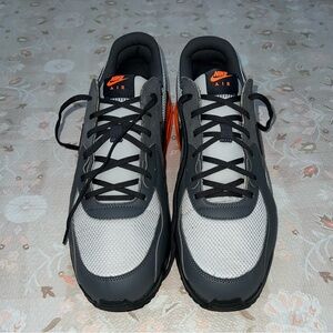 Nike Air Max Sneakers in Gray and White with Orange Accents Size 14 Used Once